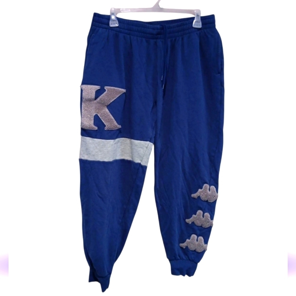 Kappa Blue Elastic Waist Drawstring Warm Up Sweat Pants Size XL  NWOT